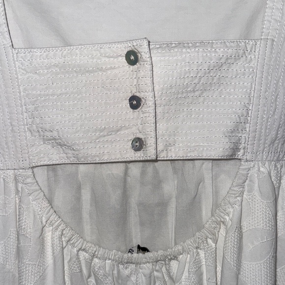 NWT Madewell White Floral Embroidered Textured Cutout Back Midi Dress - Picture 11 of 12